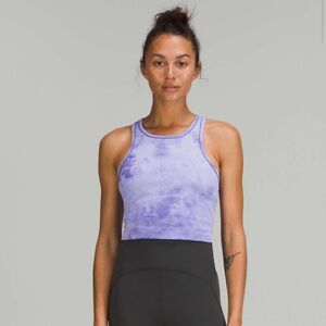 Lululemon Ebb to Street Cropped Tank Marble Dye Charged Indigo